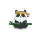 Panda Ninja Ahşap El Boyaması Broş