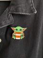 Star Wars Baby Yoda Grogu Ahşap El Boyaması Broş