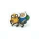 Adventure Time Jake & Finn Ahşap El Boyaması Broş