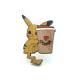 Pikachu Kahve Ahşap El Boyaması Broş