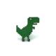 Piksel Dinozor Ahşap El Boyaması Broş