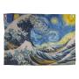 The Great Wave Of Kanagawa & Yıldızlı Geceler Duvar Halısı (94cm X 67cm)