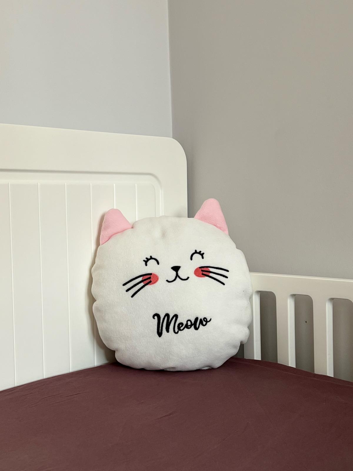 Miyav Beyaz Kedi Peluş Yastık 
