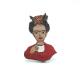 Frida Kahve Ahşap El Boyaması Broş